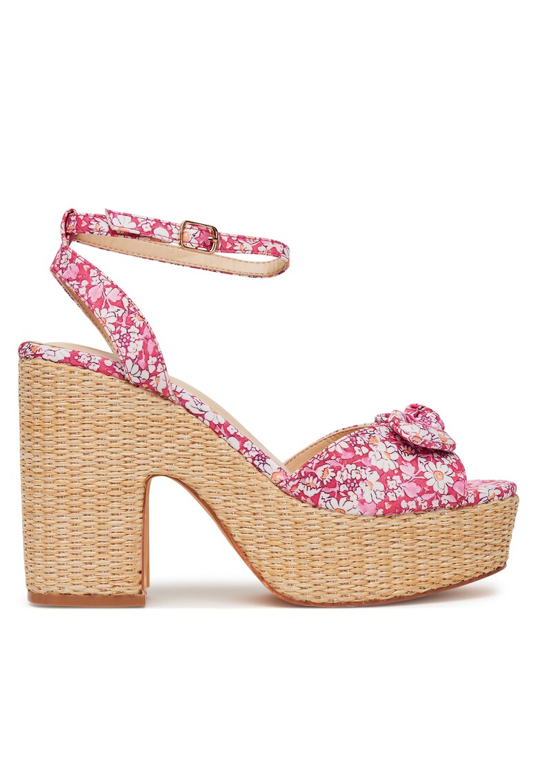 Sandale dama - espadrile - roz - tesatura