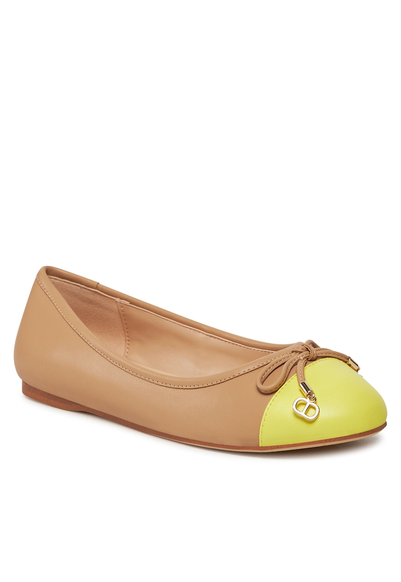 Twinset Balerini dama - piele ecologica - maro/galben