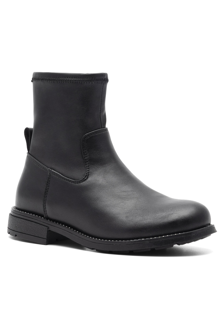 Botine fete - plastic - negru -