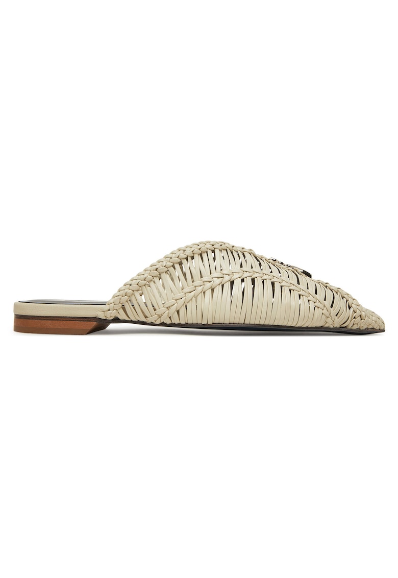 papuci dama - Off White - piele naturala -