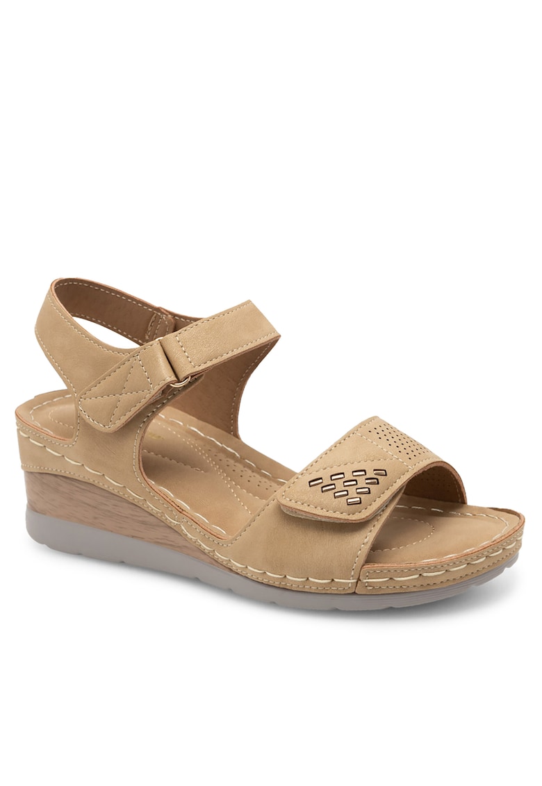 Sandale dama bej - piele ecologica -