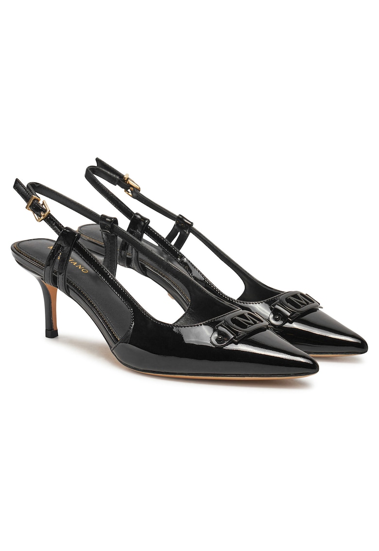 Sandale dama - tocuri stiletto - piele naturala - negru