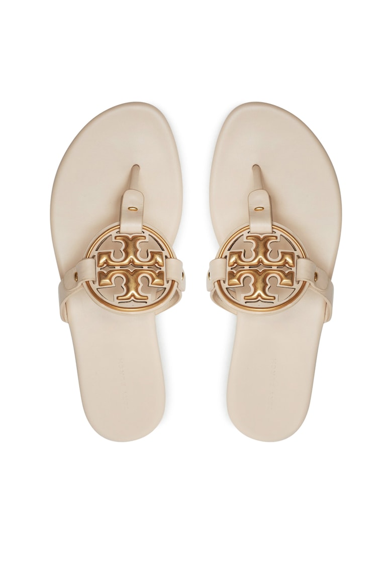 Slapi dama 101 Miller - piele naturala - crem/aurie -