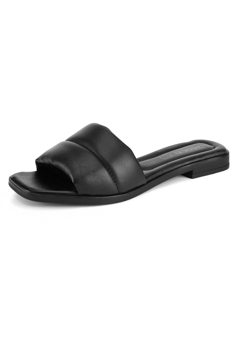 Slapi dama - piele naturala - negru -