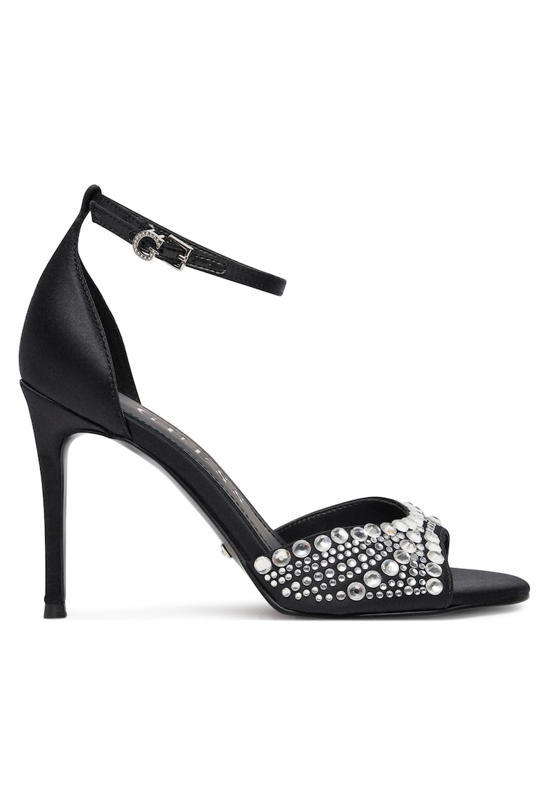 Sandale cu toc dama negru -