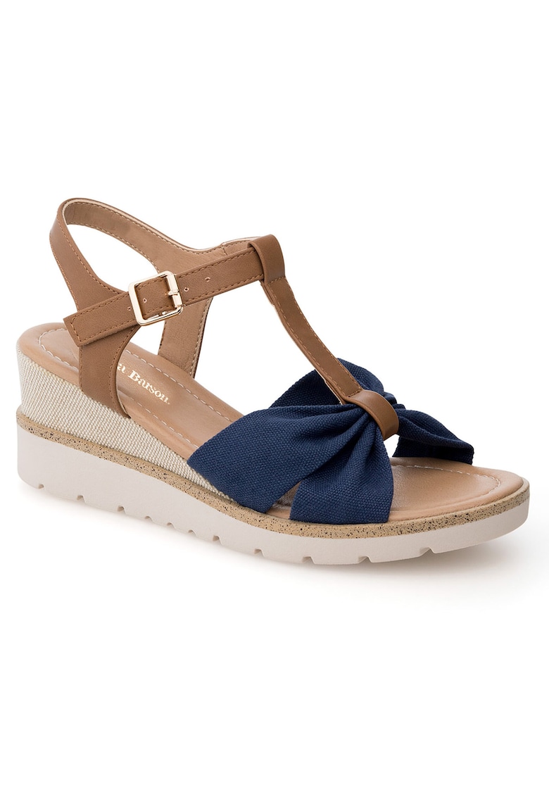 Sandale dama - bleumarin/maro -