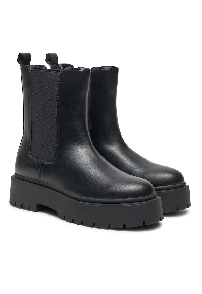 Botine dama 242TGT152 - Piele ecologica - Negru