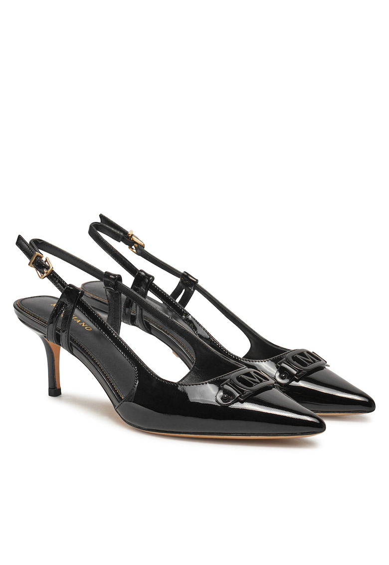Sandale dama - tocuri stiletto - piele naturala - negru