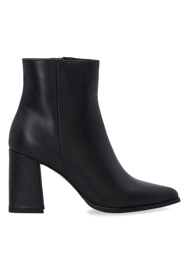 Botine de piele cu varf ascutit -
