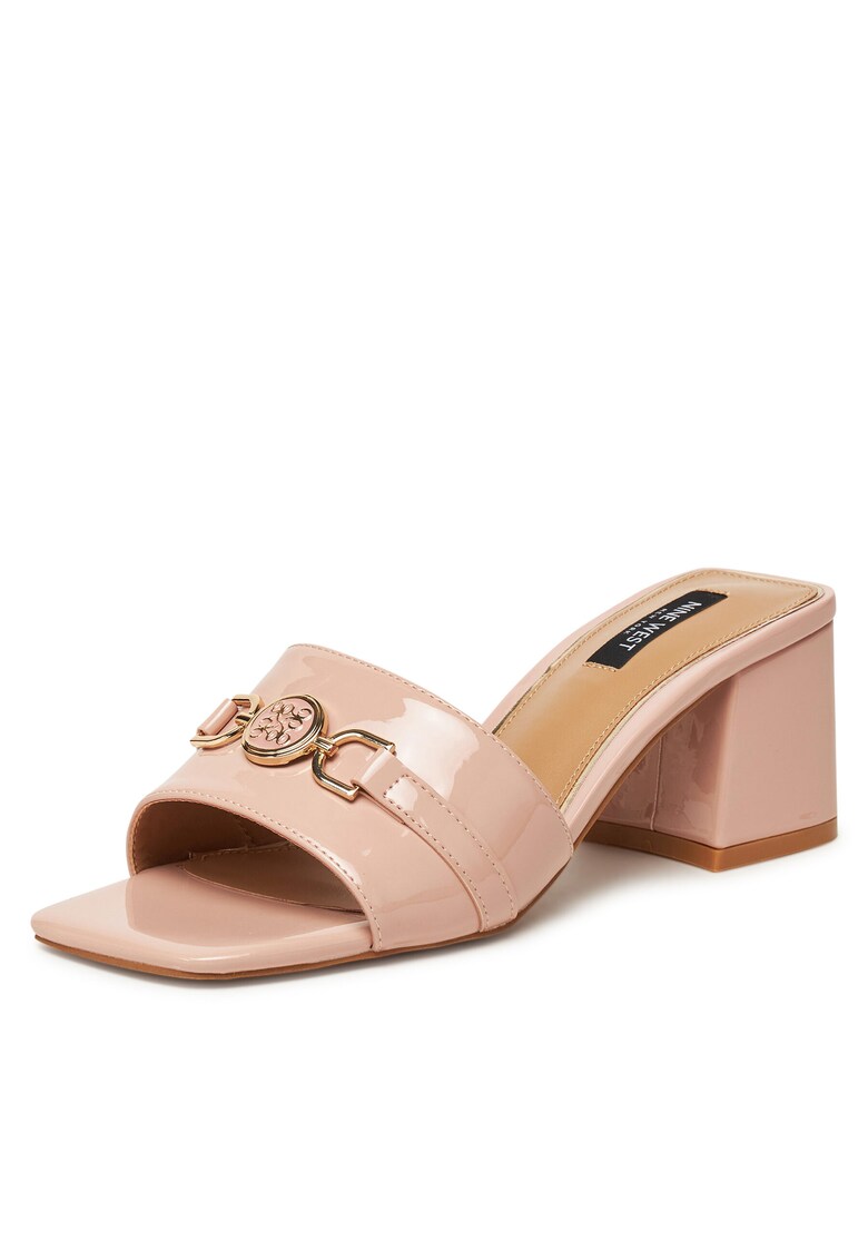 Slapi cu toc dama - roz pal