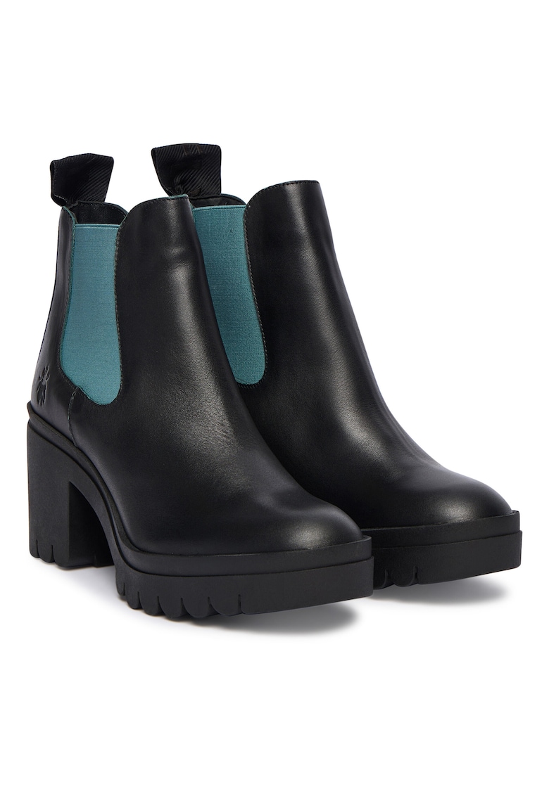 Fly London Botine dama P144520031 - Piele naturala - Negru/Verde