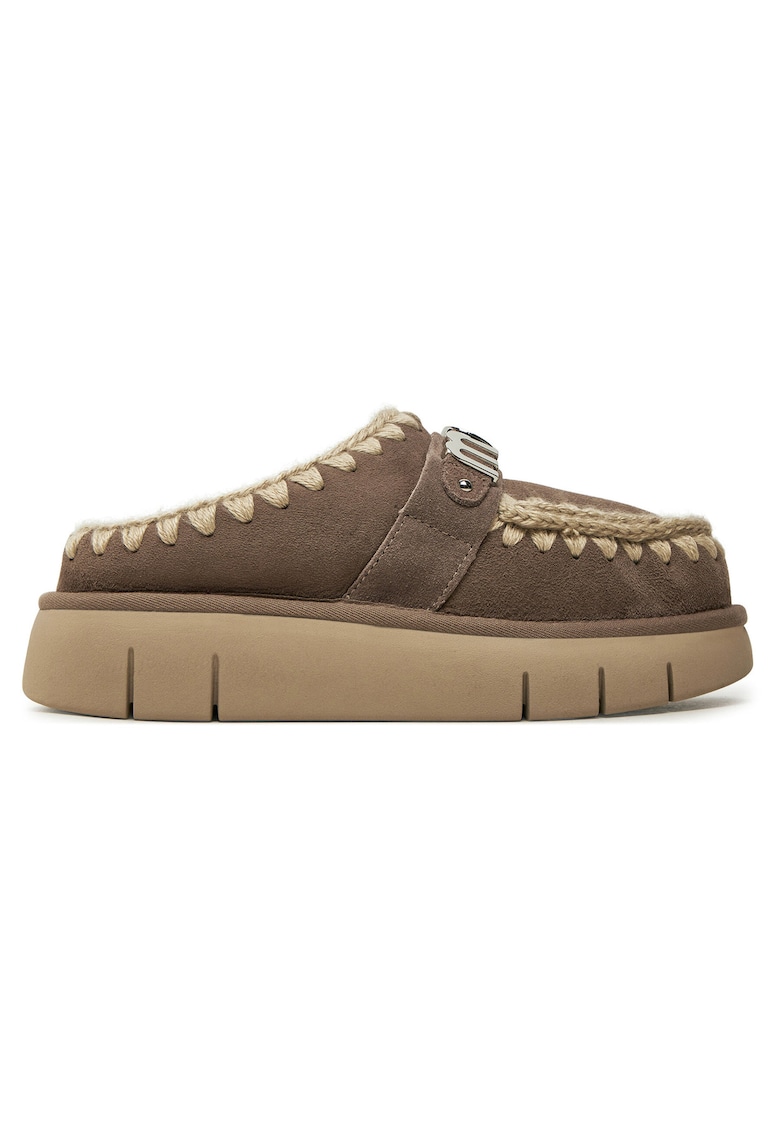 Mou Papuci dama Elgry Bounce Clog - piele naturala - maro