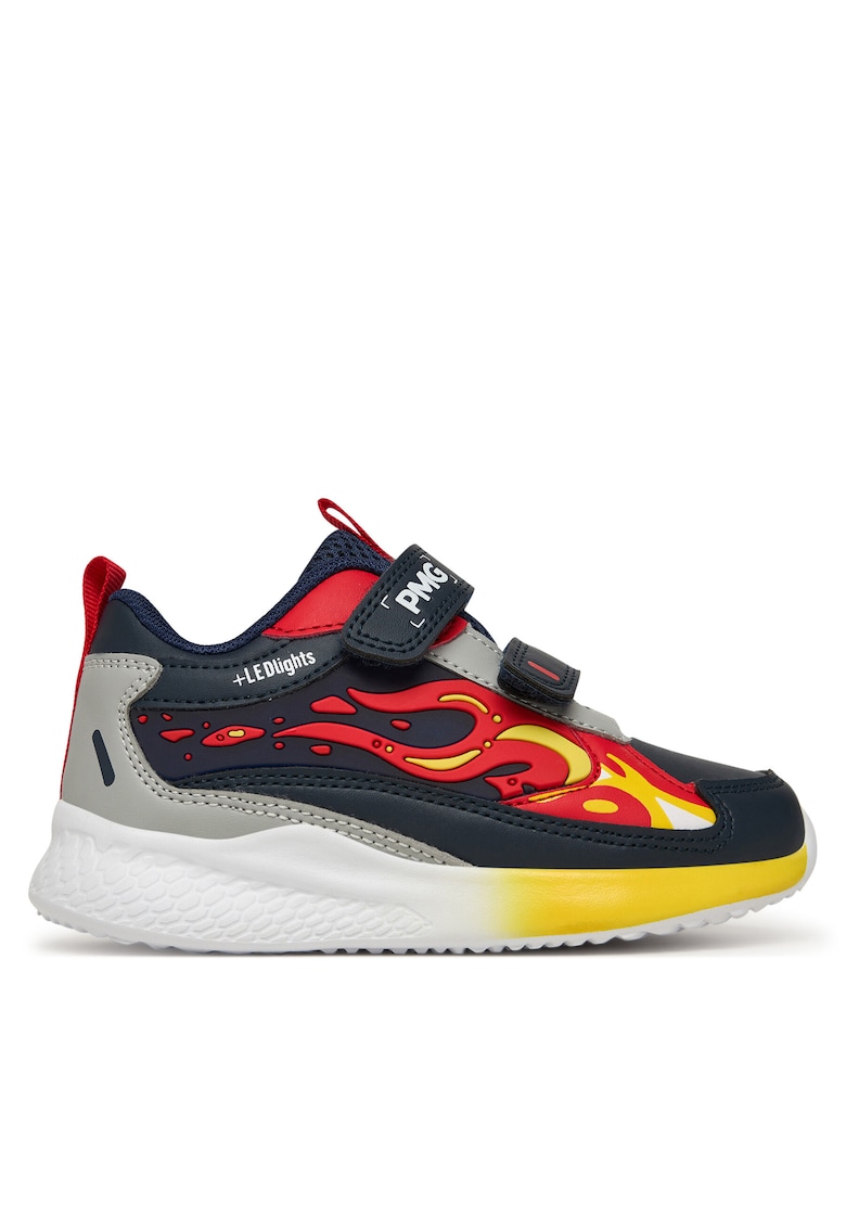 Pantofi sport copii - albastru - piele ecologica - LED-uri intermitente -