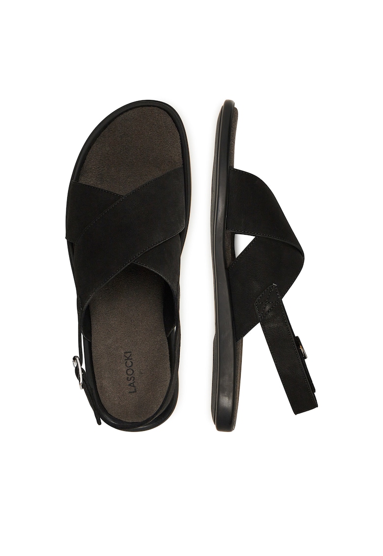Sandale barbati - material piele naturala - negru