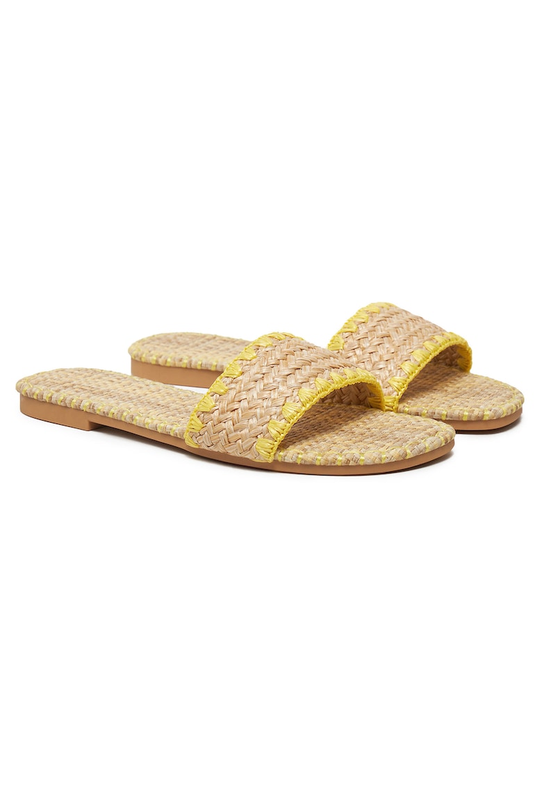 Papuci galbeni - piele ecologica - BP6097-5