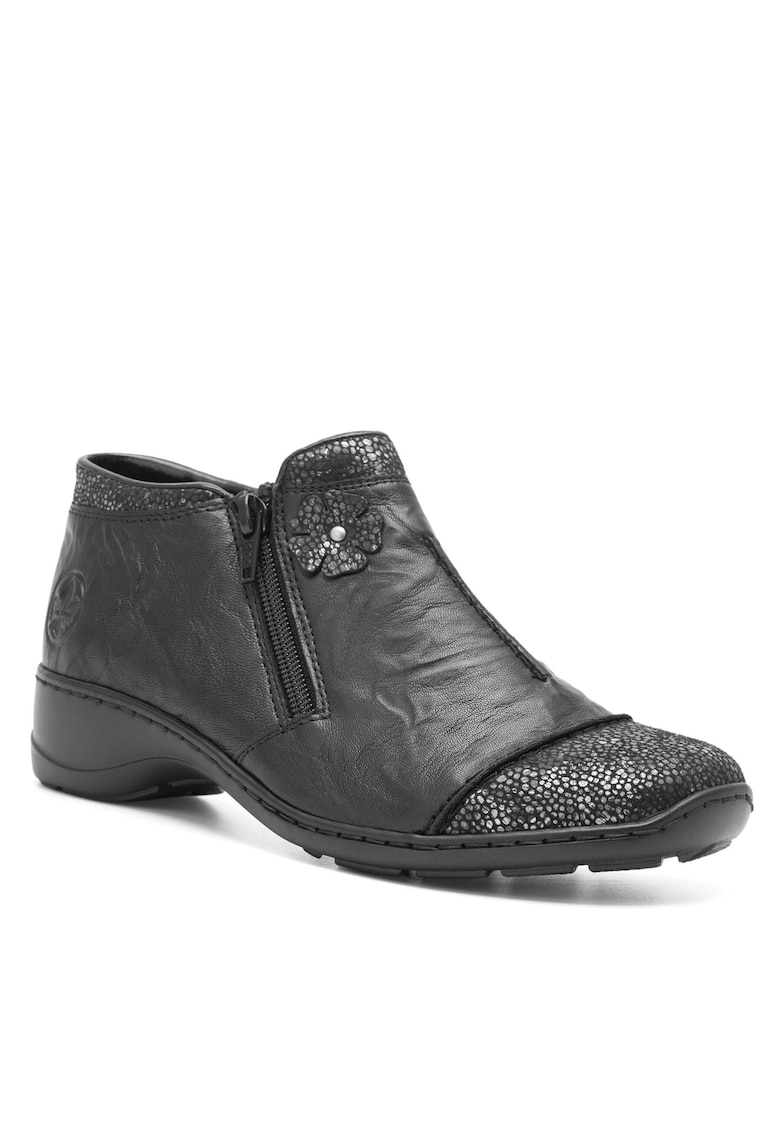 Botine dama - piele naturala - negru 58388-01