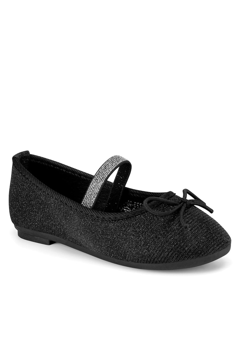 Balerini copii - fete - negru - tesatura textil