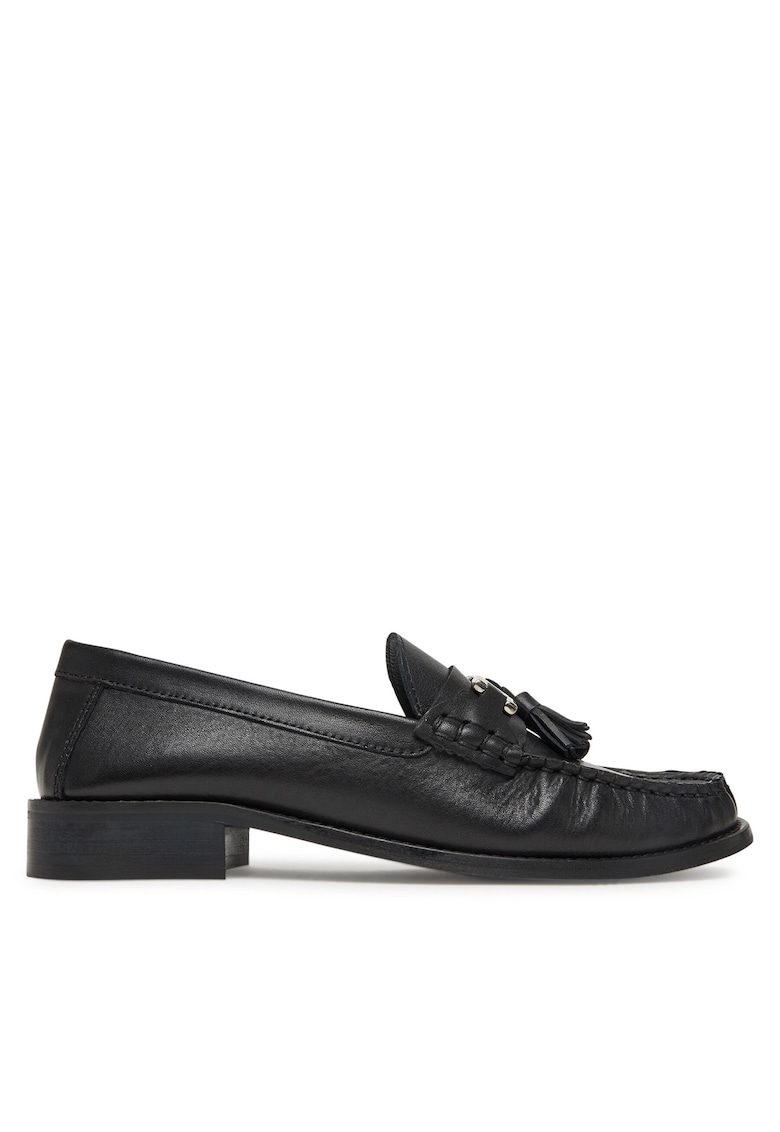 Mocasini dama - piele naturala - negru - ELY-130
