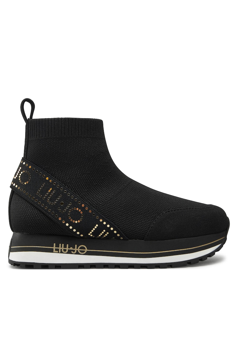 Botine fete - textil - negru -