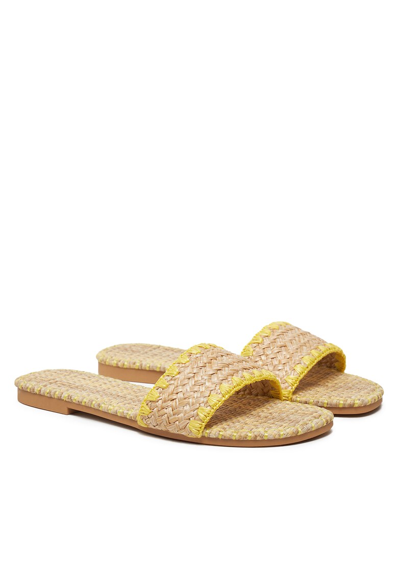 Papuci galbeni - piele ecologica - BP6097-5