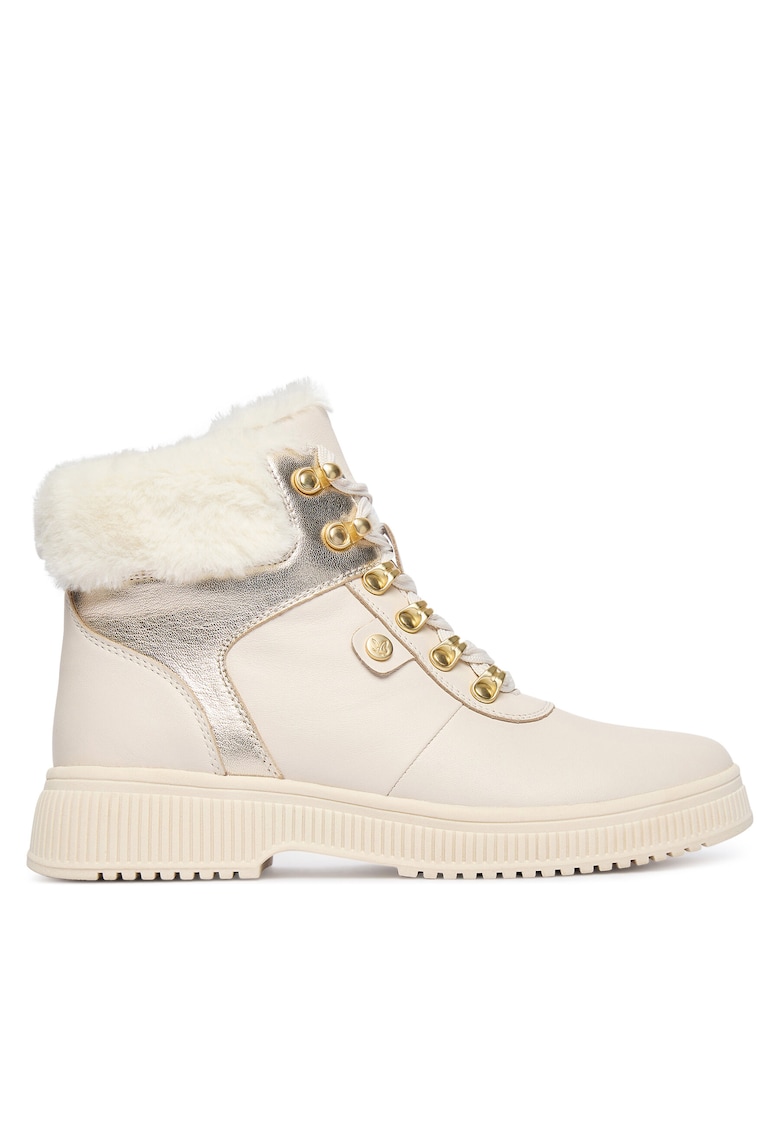 Ghete dama Offwhite Comb 199 - piele naturala - alb