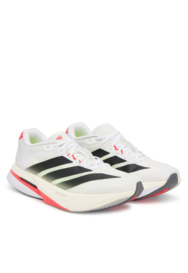 Pantofi sport dama - adizero Boston 13 - alb/negru/rosu - material textil