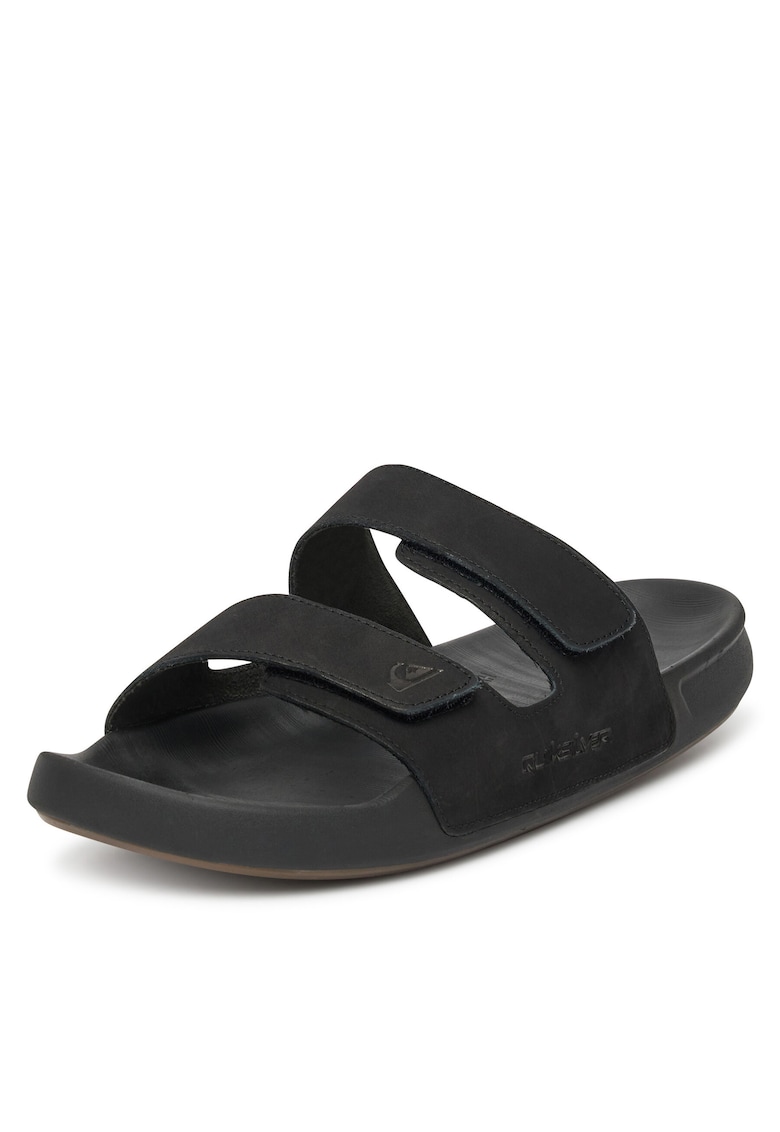 Slapi barbati negru - piele naturala - model RAPID-01 -