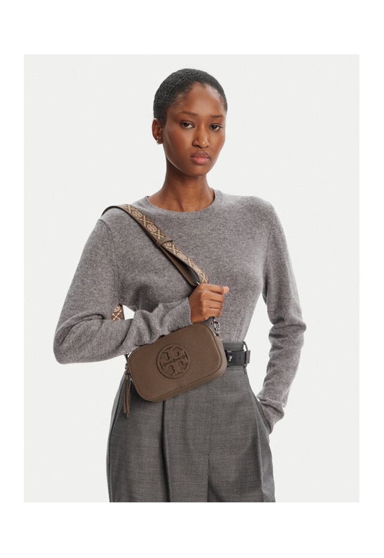 Geanta dama Mini Miller Crossbody - culoare ciuperca salbatica - din piele naturala