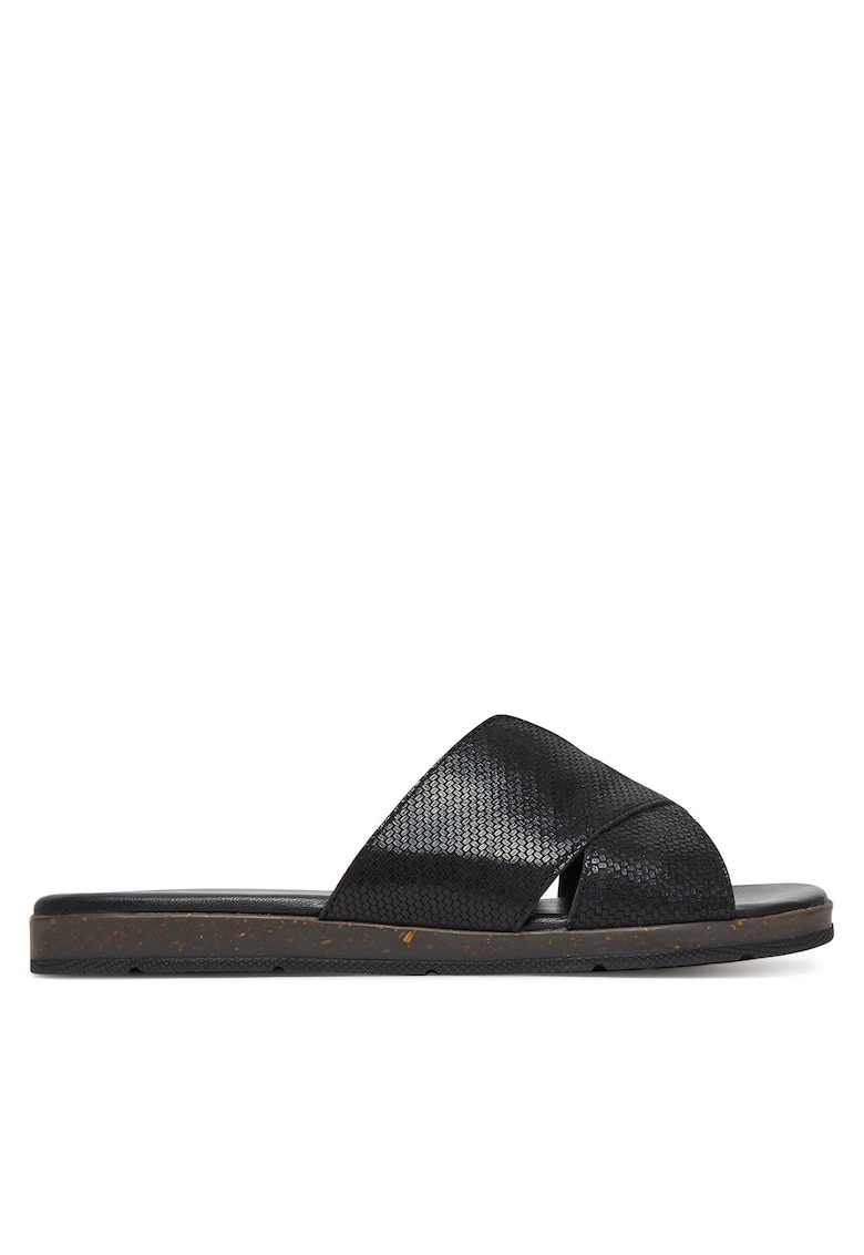 Papuci dama - piele naturala - negru - certificat LWG