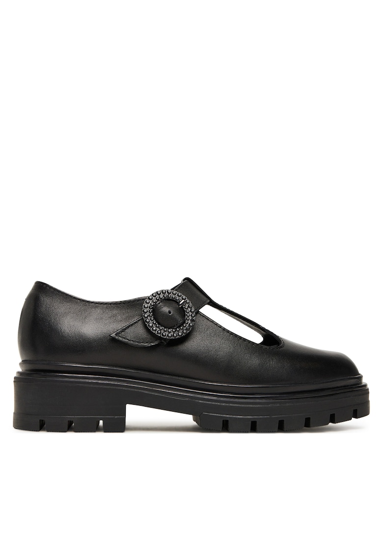 Mocasini fete - piele naturala - negru
