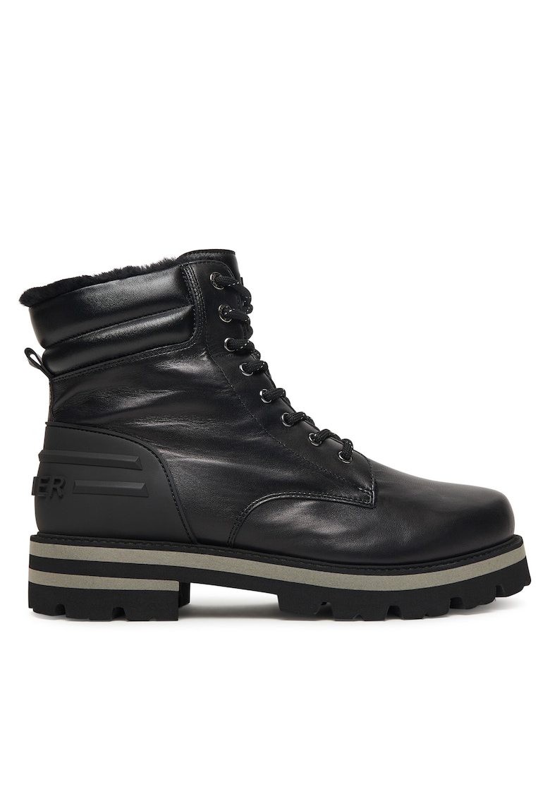 Bocanci barbati - piele naturala - negru - 46 EU -