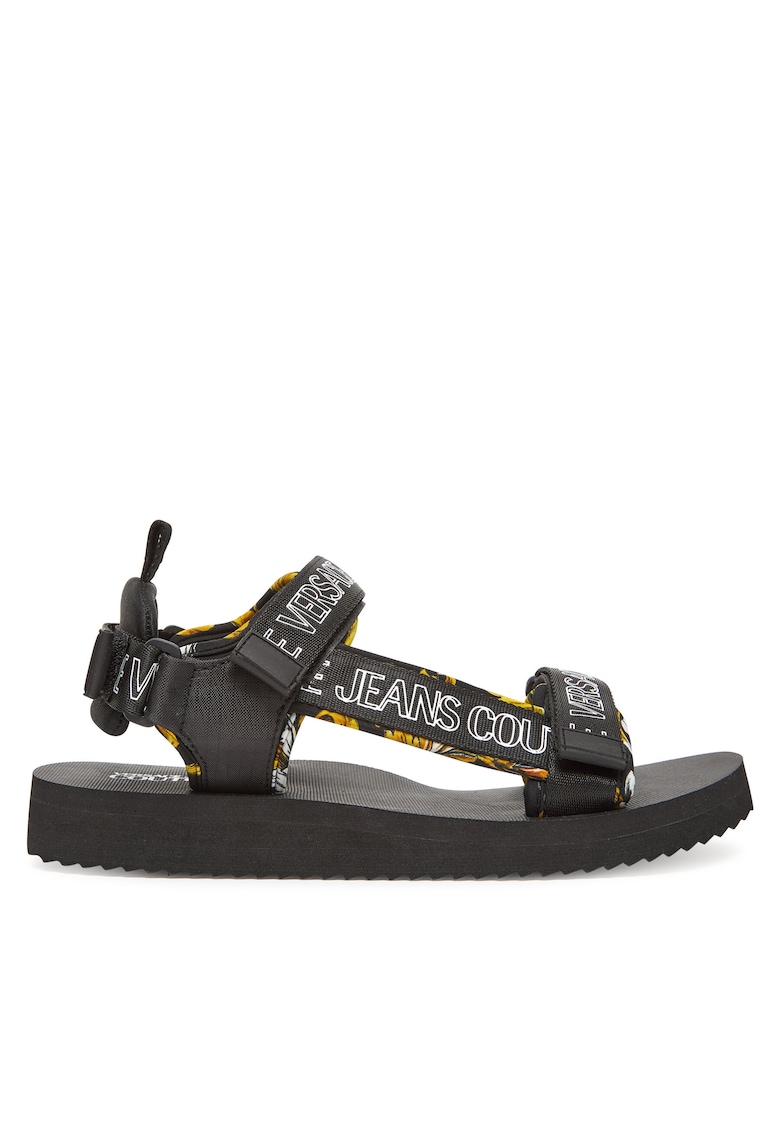 Sandale barbati G89 78YA3S7B - negru/auriu - textil
