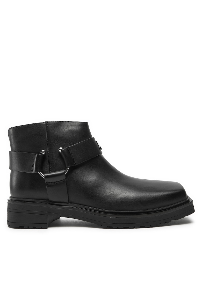 Botine dama - piele naturala - negru - fermoar -