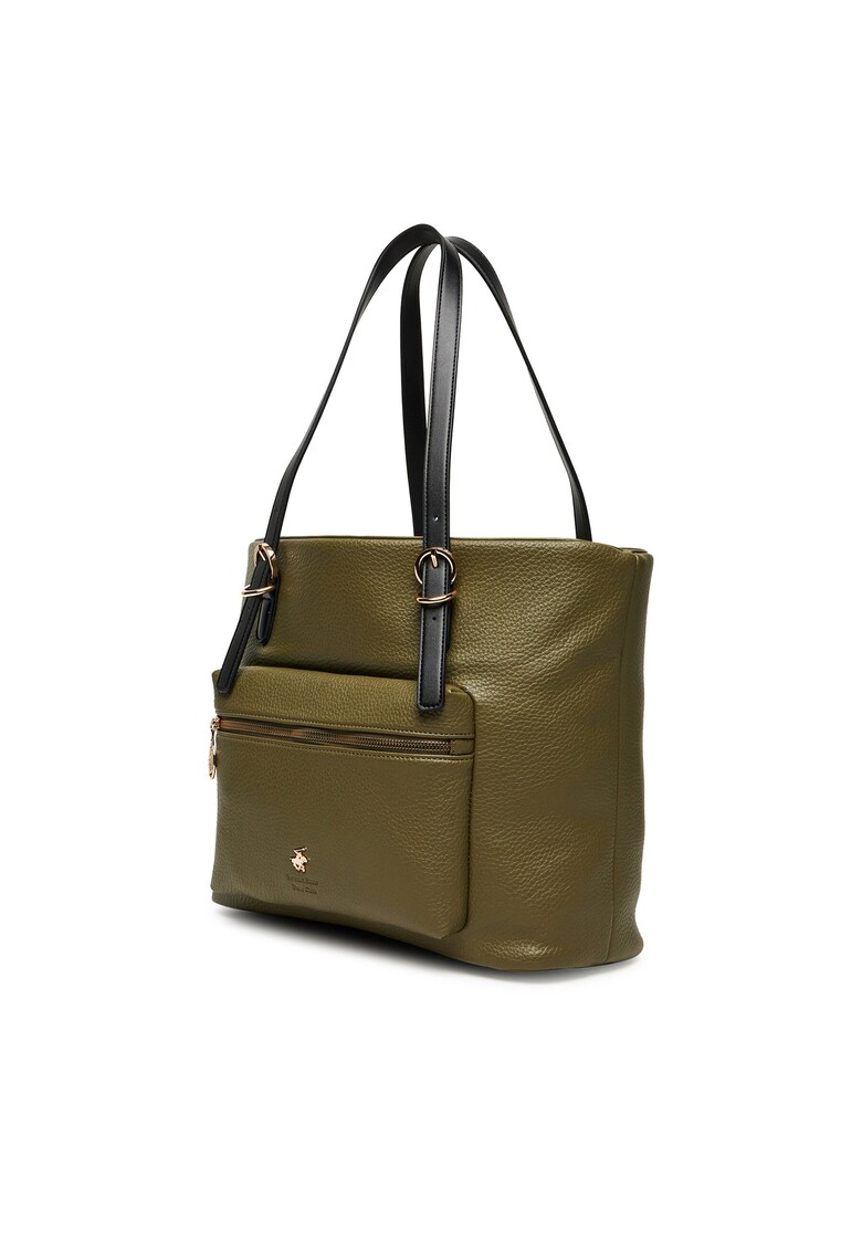 Geanta dama khaki - model CEO-BHPC-C-001-08 - din material textil.