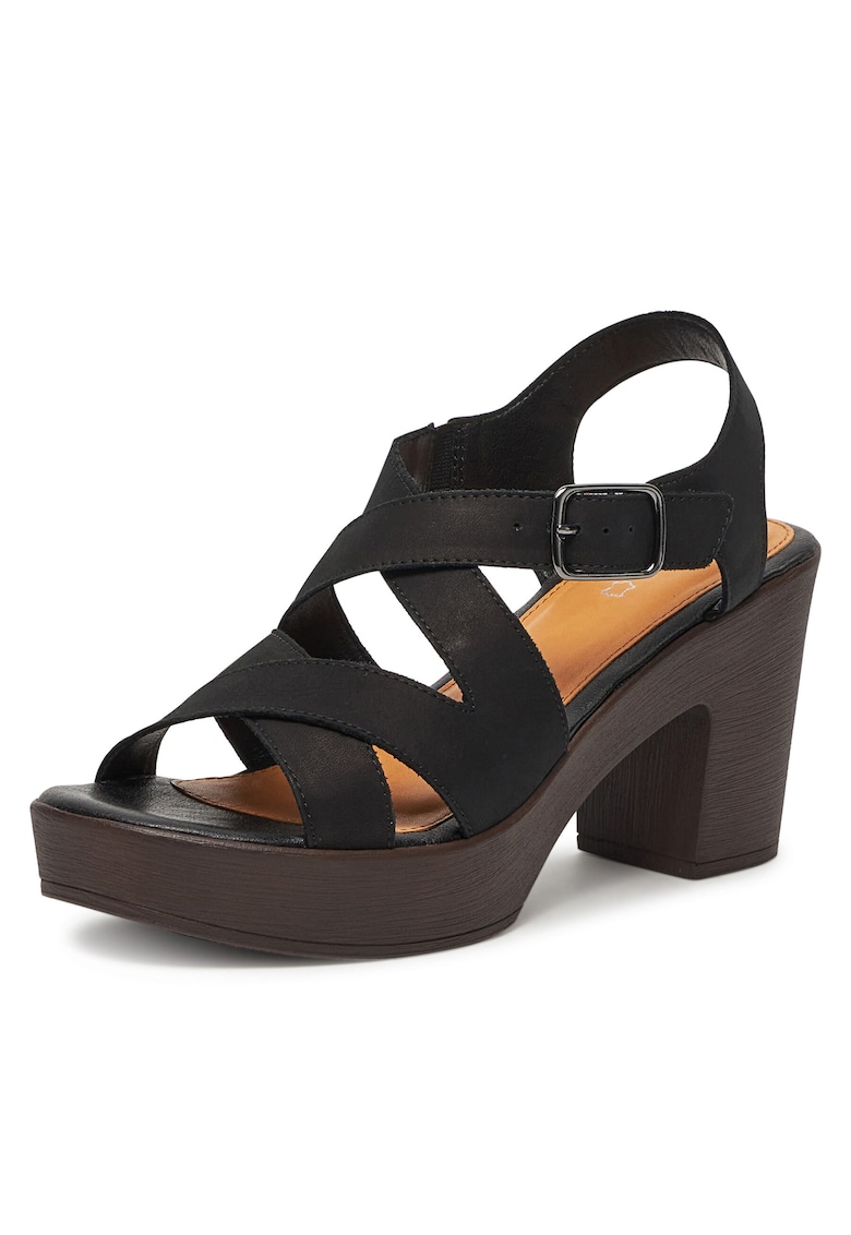 Sandale dama - EST-2027-01 - piele naturala - negru