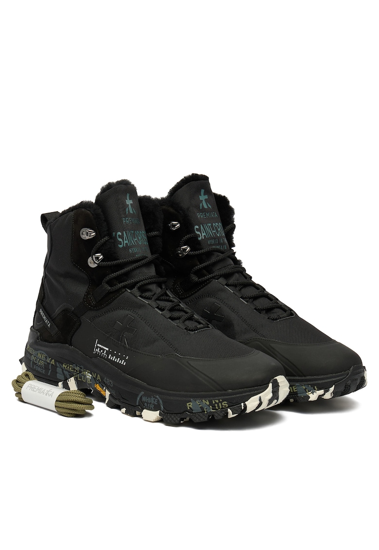 Premiata Ghete barbati - Black Saintcro 394M - piele naturala - culoare neagra