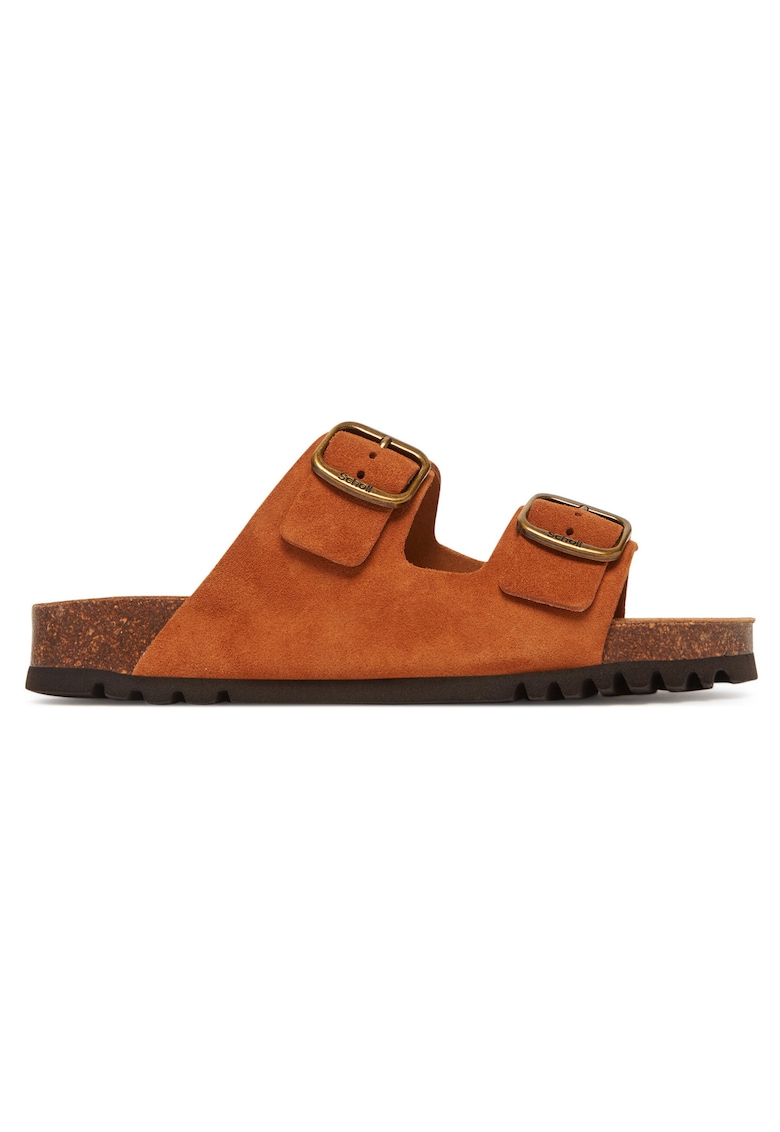 Papuci dama Josephine - din piele naturala - culoare cognac