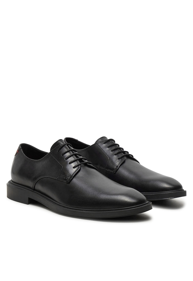 Pantofi barbati Black Gryff Derb - piele naturala - culoare neagra -