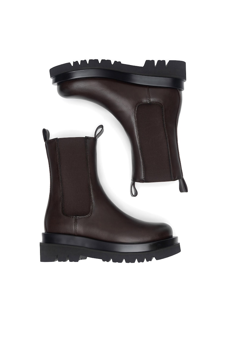 Botine dama CEO-HY7223-1 - Piele ecologica - Maro