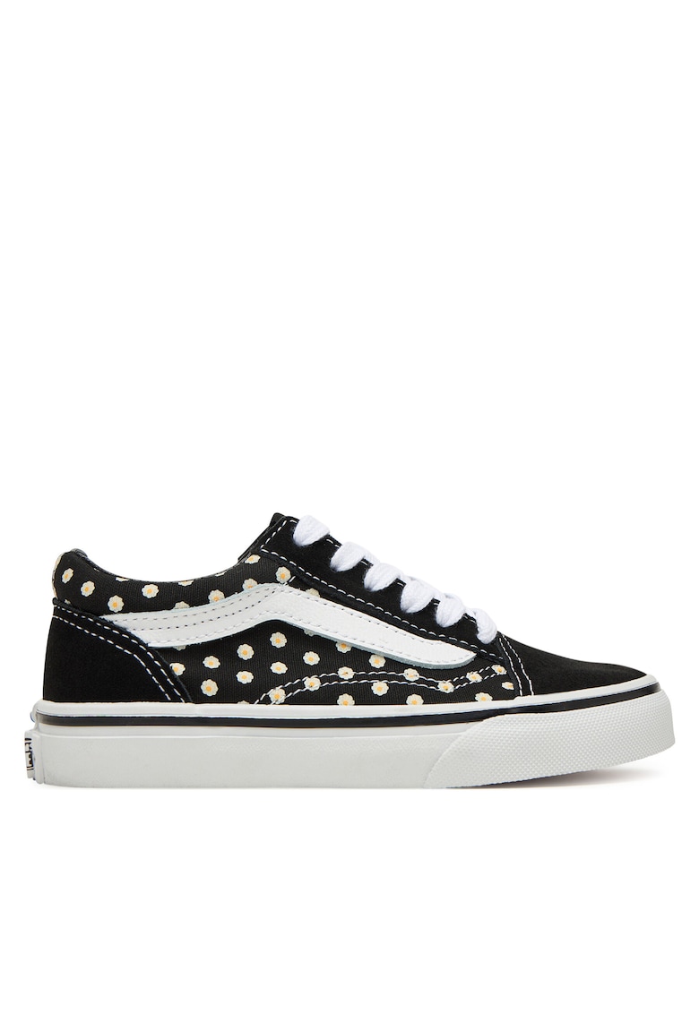Pantofi copii - tenisi model Floral negru - piele naturala