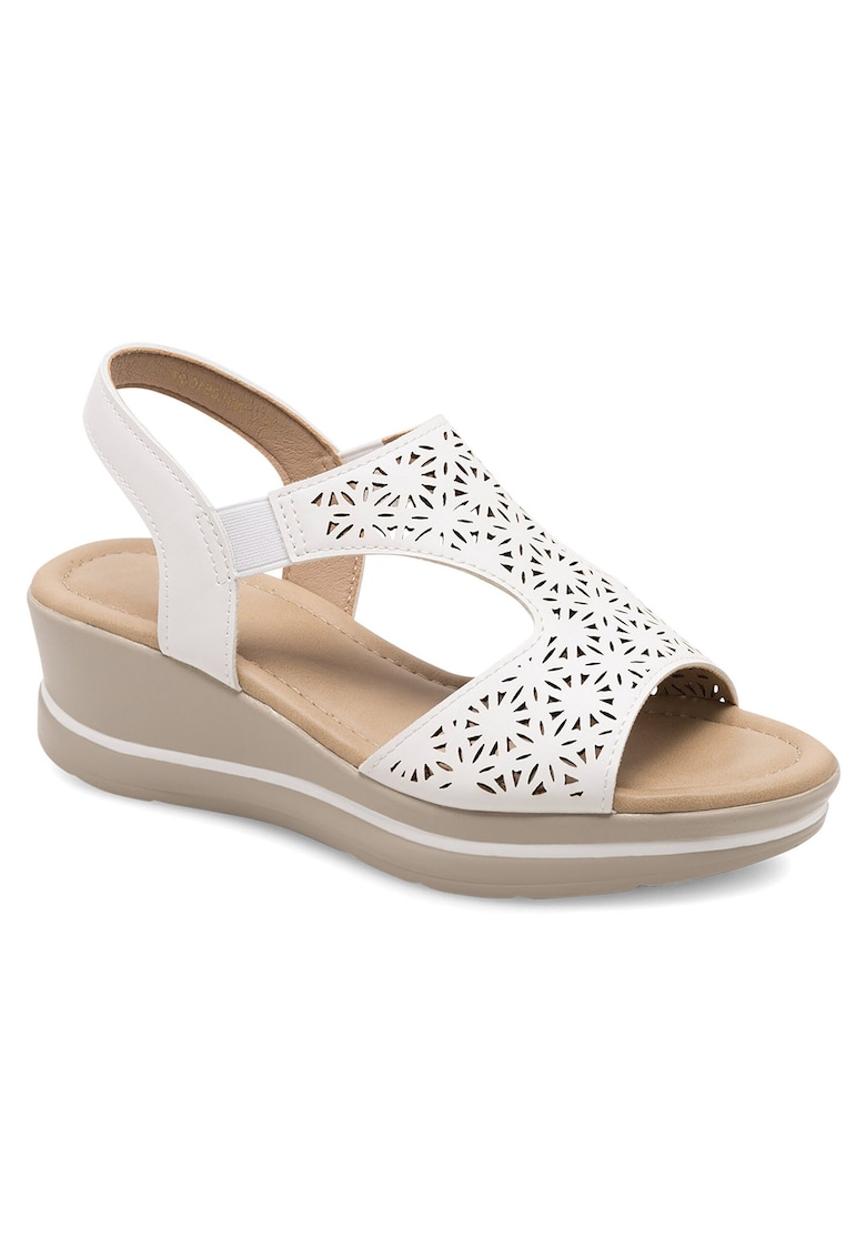 Sandale dama piele ecologica - alb -
