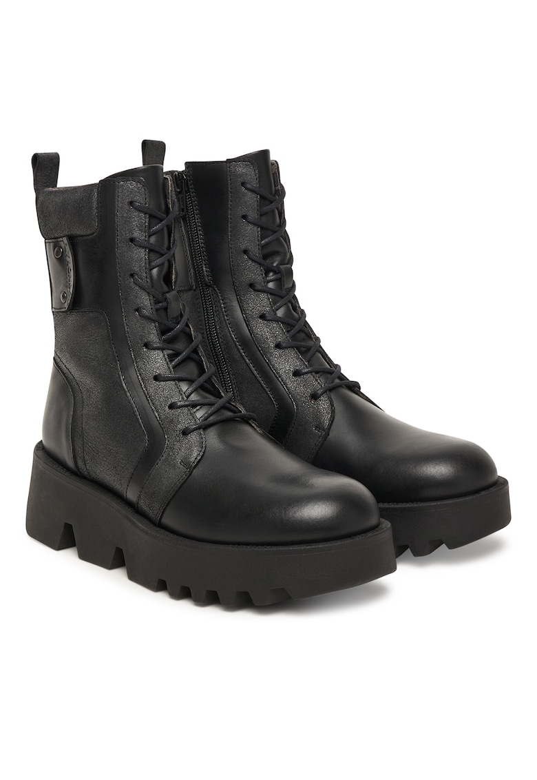 Fly London Ghete dama P145315000 - Piele naturala - Negru