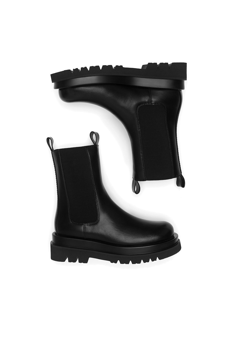Botine dama Piele ecologica - Negru - Negru