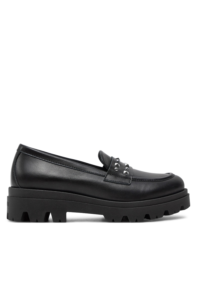 Mocasini dama - piele naturala - negru - 242GCJ024