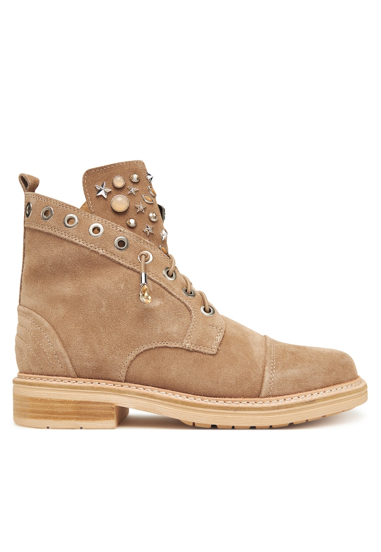Botine dama I251000 - Piele naturala - Bej