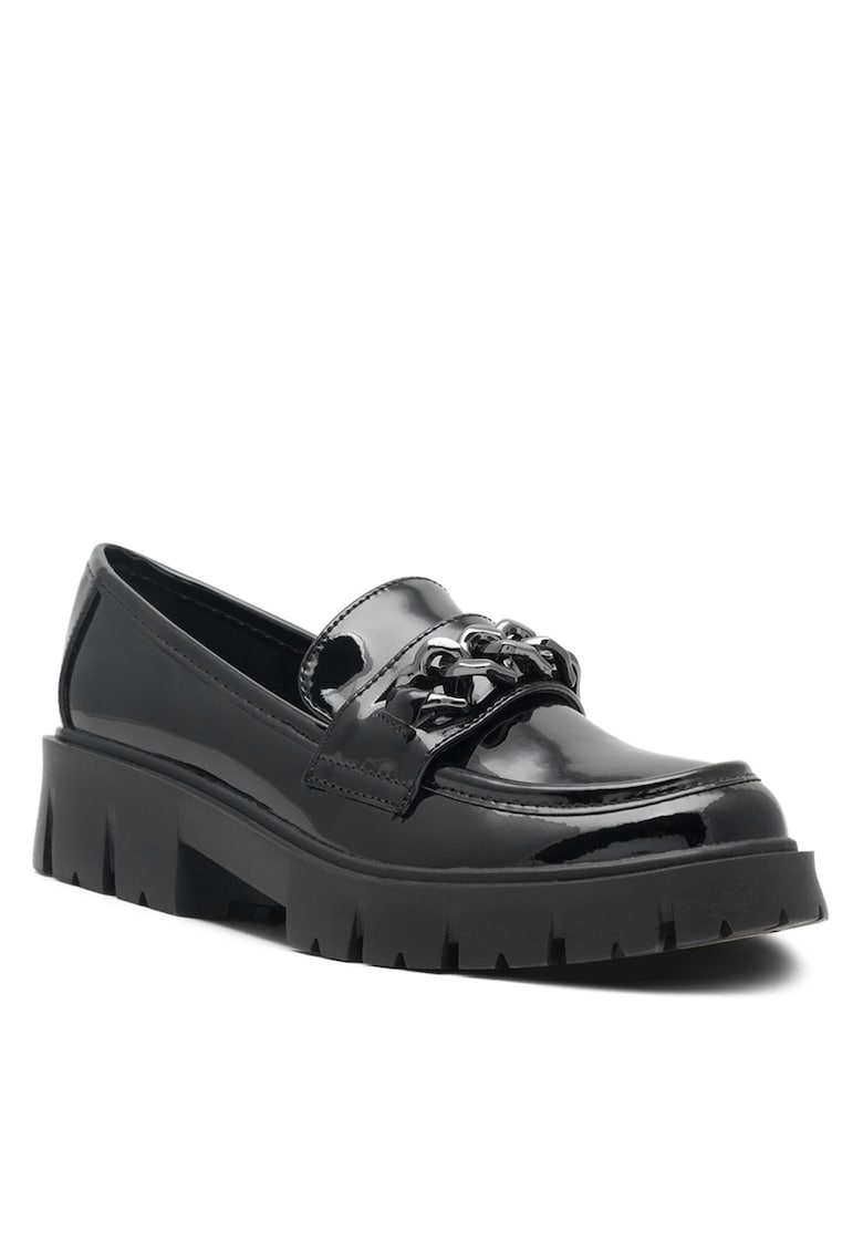 Pantofi copii - mocasini fete - negru - textil