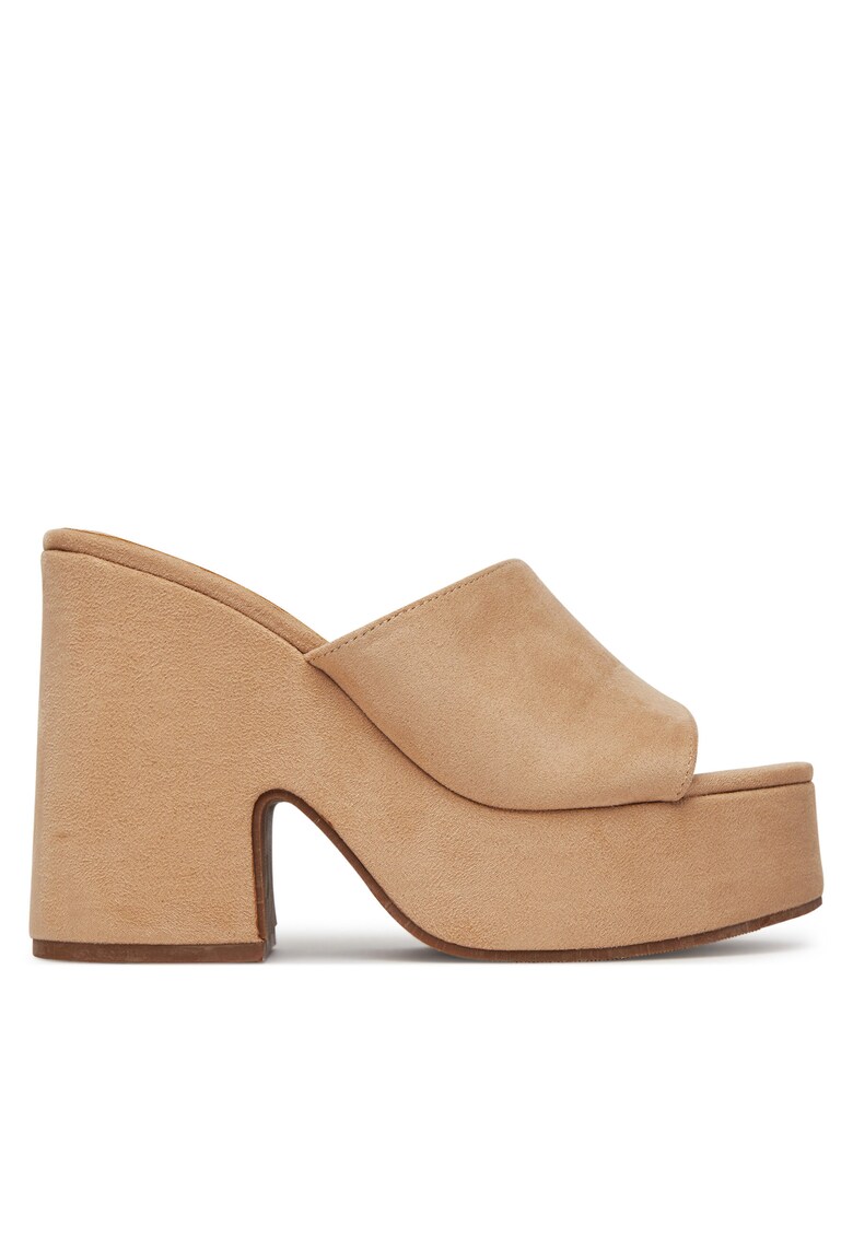 Papuci cu toc dama - culoare bej