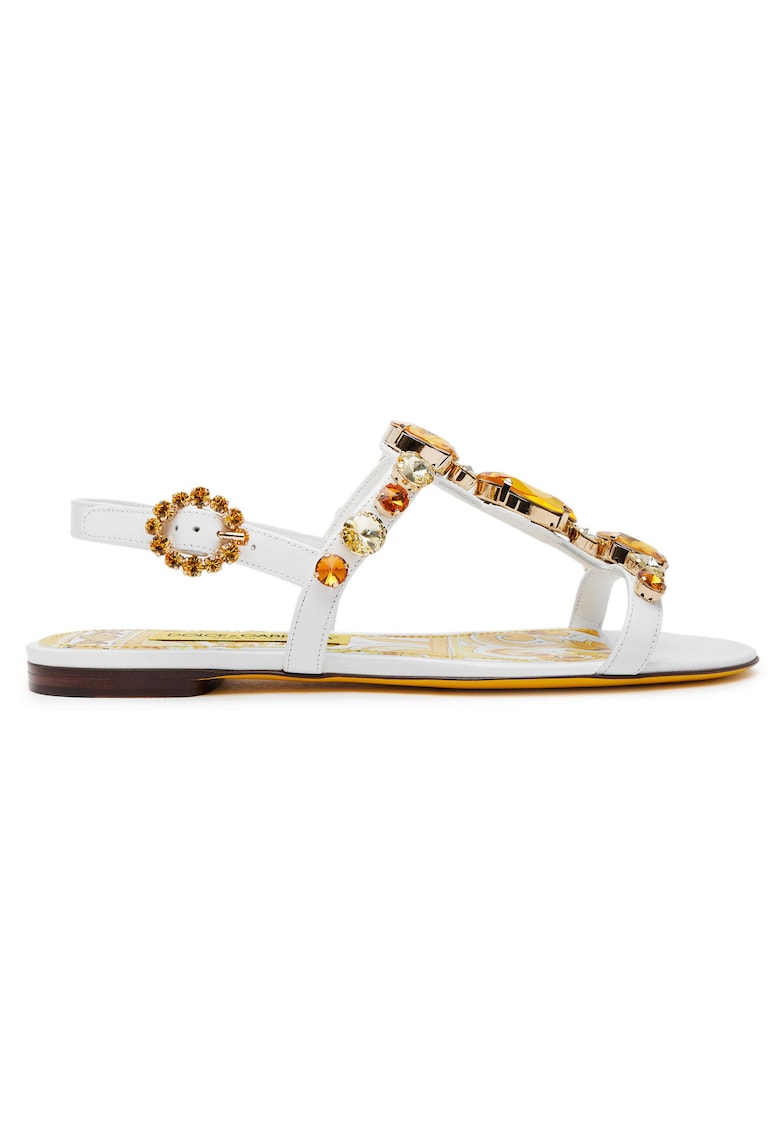 Sandale dama - Dolce Gabbana - piele naturala - model 8V135 - alb -