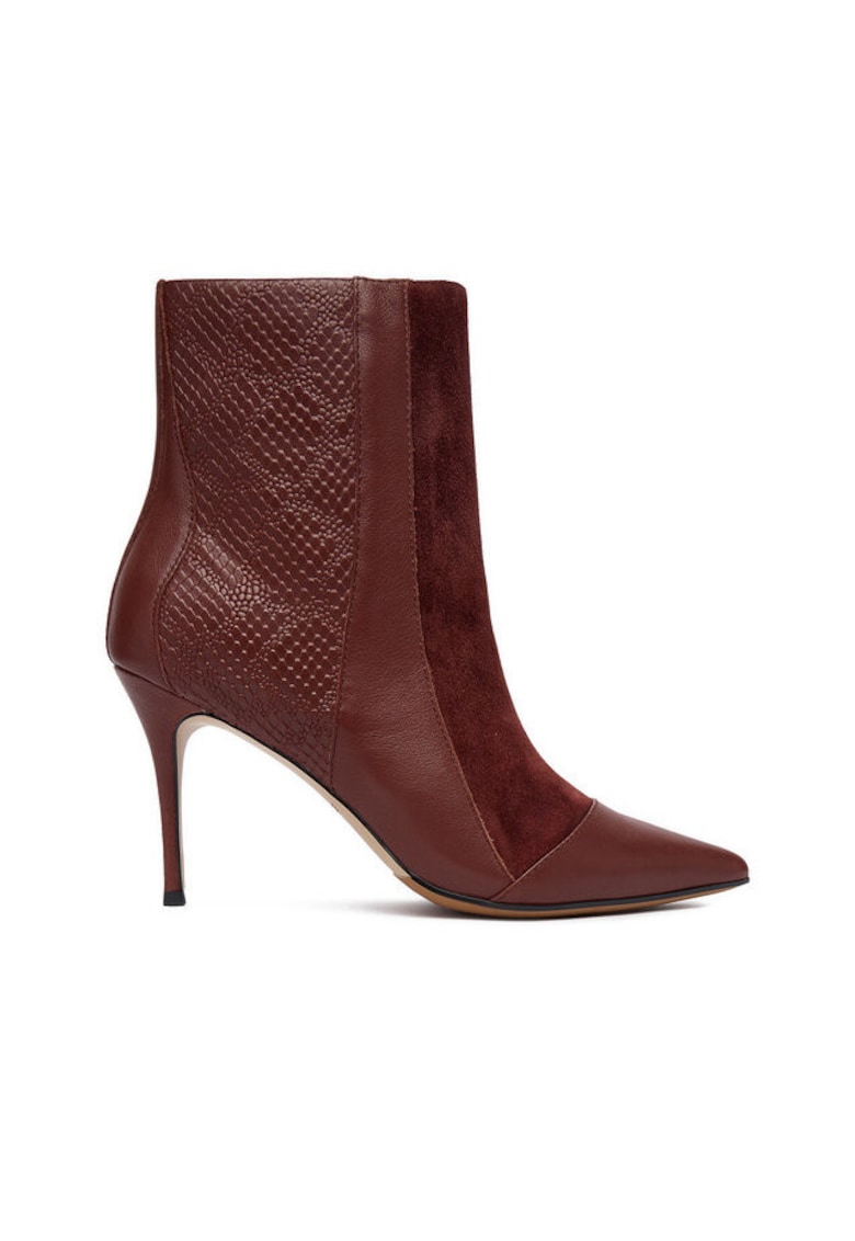Botine dama EO-DELLA-GLC9036-5.5 - Piele naturala - Visiniu