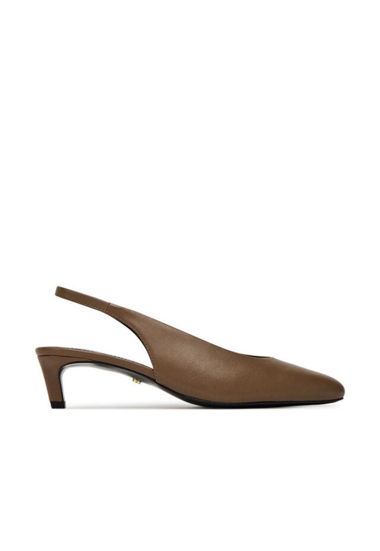 Sandale dama - LILY-118324 - piele naturala - toc - maro